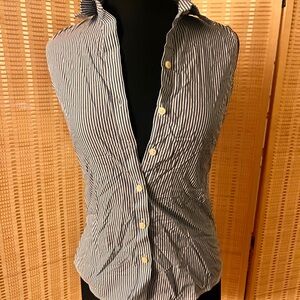 Banana Republic Blue and White Striped Shirt